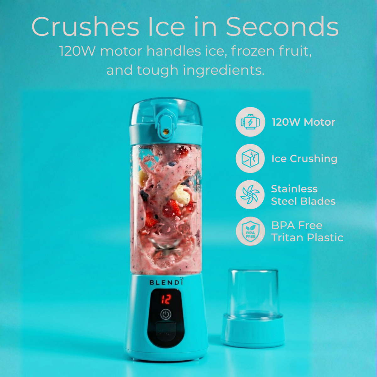 BLENDi Pro+ Portable Blender – 120W, 17oz, Crushes Ice, USB-C Rechargeable