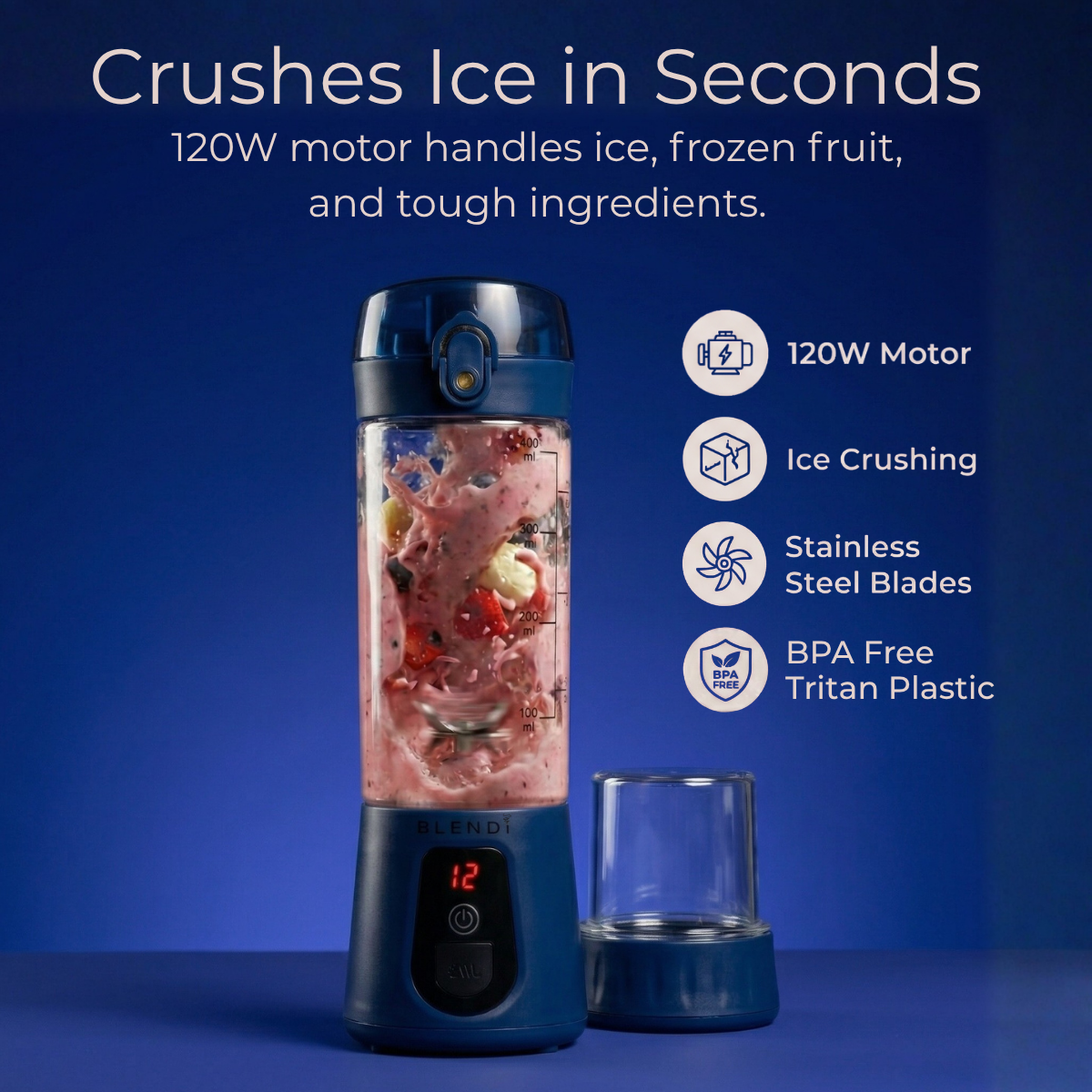 BLENDi Pro+ Portable Blender – 120W, 17oz, Crushes Ice, USB-C Rechargeable